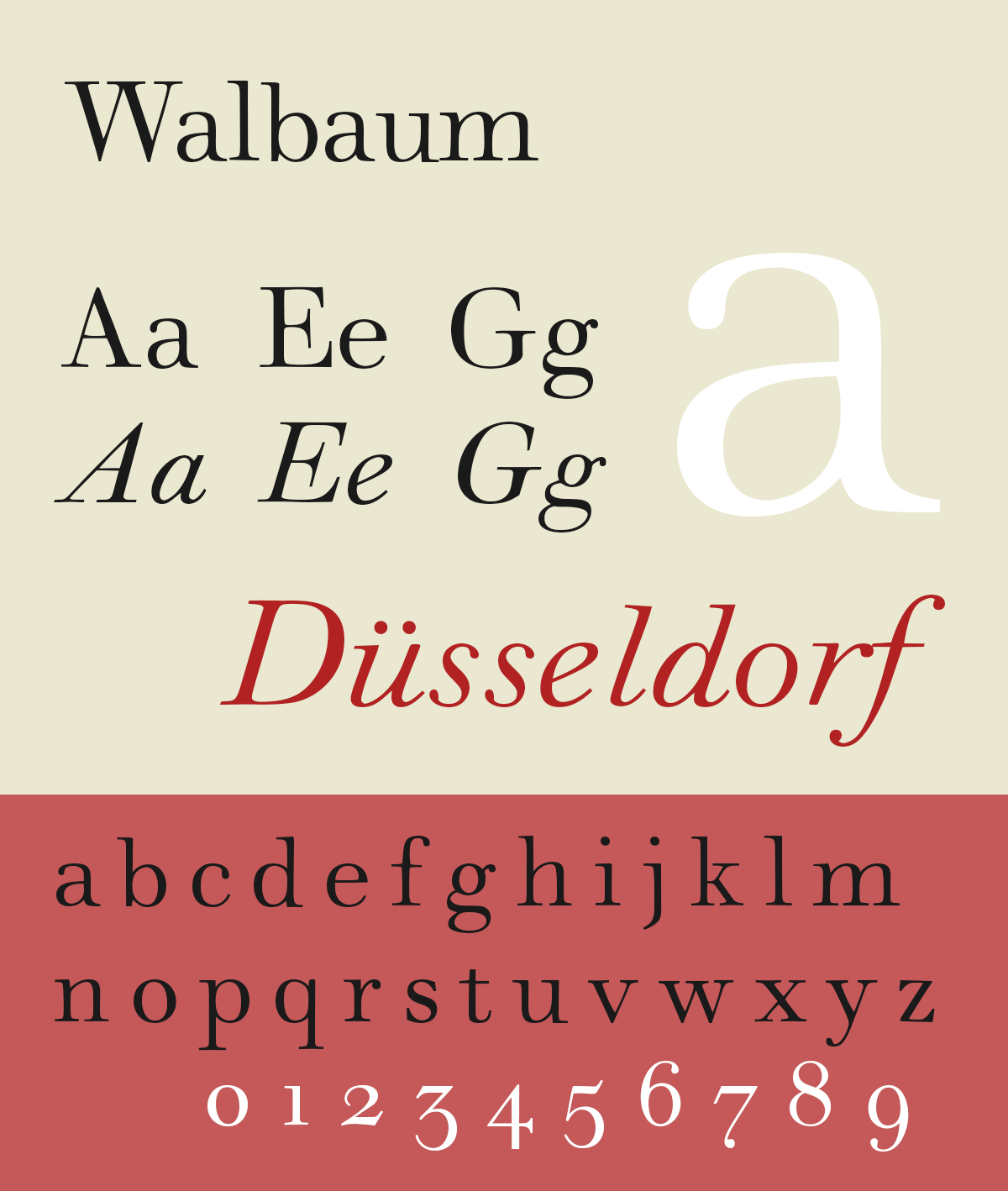 Walbaum Std font specimen